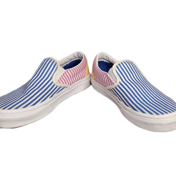 Vans Classic Slip On Deck Club Mixed Stripes Multicolor Sneakers sz 7 (women's) - Picture 6 of 10